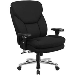 Flash Furniture Hercules Series Swivel Office Chair with Extra Wide Seat, Ergonomic High-Back Executive Chair with Padded Seat and Arms, Black
