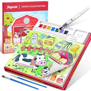 JoyCat Paint with Water Coloring Books for Toddlers, Watercolor Painting Sets for Kids Ages 3-5 4-8, Arts and Crafts Drawing Activities Toy Birthday Gifts for Boys Girls (Farm)