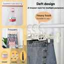 18 Pack Pants Hangers with Clips-Stackable White Plastic Trouser Skirt Hangers, 360 Swivel Hook, Adjustable Non-Slip Clips, Space Saving Closet Organizers for Jeans, Baby Clothes, Drying
