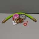 Stainless Steel Water Test Pressure Gauge Kit 2" Dial Size,Gauge+12" EPDM Rubber+1/4" LF Valve+1/4 to 3/4 Adapter,Lower Mount with Liquid Filled 0~200 PSI(Color Coded)