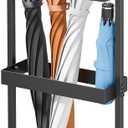 Umbrella Stand with Drying Stone, Steel Umbrella Holder Rack, Organizer for Entryway, Mudrooms, Office, Black