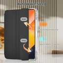 kenke Hybrid Case for iPad (A16) 11 Inch 2025, iPad 10th Generation Case 10.9 Inch 2022 with Pencil Holder, Detachable Cover with Clear Hard Back Shell, Auto Sleep/Wake, Black