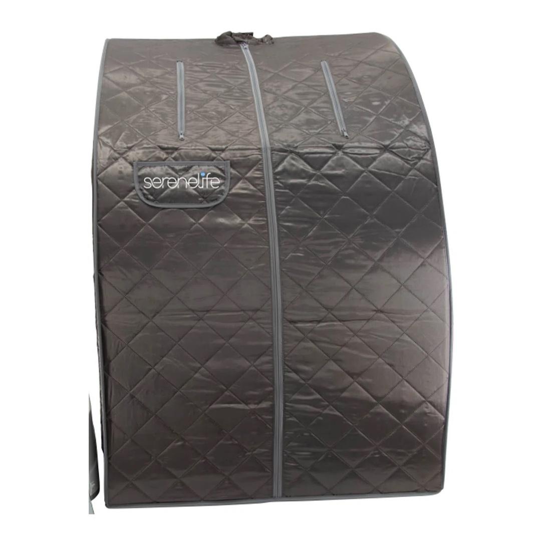 SereneLife Portable Steam Sauna Replacement Tent - for SLISAU60 Model, with Foldable Chair, 600D Canvas & Stainless Steel, Secure Double Zip, Transparent Window, Leak-Proof Base