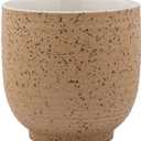 Napco Imports Speckled Textured Finish 6.25 x 6.5 Inch Brown and Tan Ceramic Indoor Outdoor Planter Pot