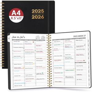 Appointment Book 2025-2026, Quarter-Hourly, Weekly & Monthly Academic Planner (July 2025 - June 2026), 8.5"x11" Schedule Book with Flexible Cover & Tabs, Perfect for Office School Supplies 