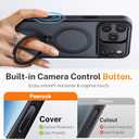 for iPhone 17 Pro Max Case: with 360 Spin Magnetic Stand, Camera Control Button, Fit for MagSafe, Military Drop Protective Slim Phone Cover for 17 ProMax with Ring Kickstand, 6.9", Black