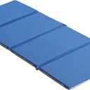 ECR4Kids Everyday Folding Rest Time Mat, 4-Section, 1in, Sleeping Pad, Blue/Grey
