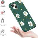 LEECG for iPhone 13 Mini Case Flower Butterfly Cute Astronaut Design Phone Cover Soft Microfiber Lining Slim Liquid Silicone 13 Mini Phone Case-Daisy Green
