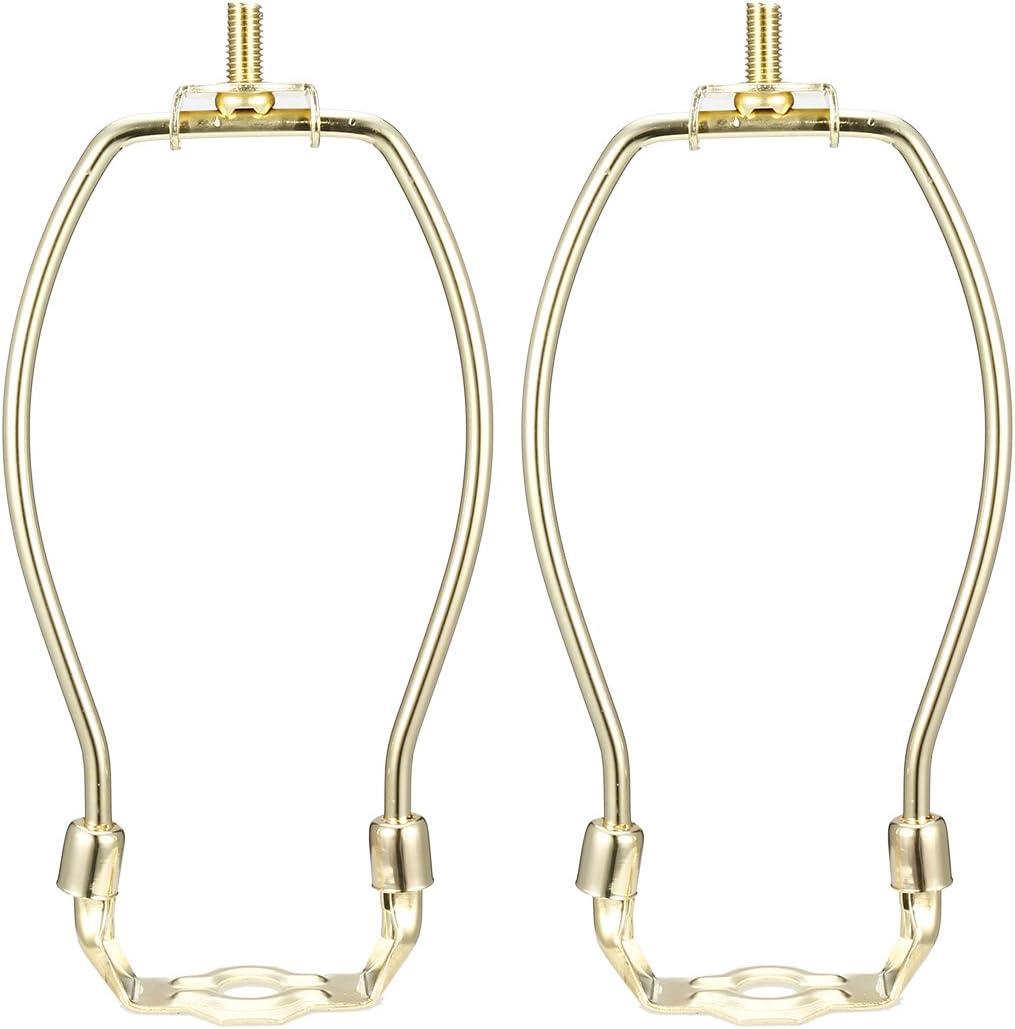 Lamp Harp Holder, 6 Inch Polished Brass Detachable Harp for Table and Floor Lamps 2 Pcs