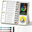 5 IN 1 Visual Timer for Kids/Adults with Chore Chart, ADHD Tools 12/24H Silent Task Timer and Pomodoro Timer, ADHD & Autism Sensory Products, Visual Schedule for Kids Back to School Supplies Off-white