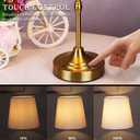Rechargeable Battery Powered Table Lamp, Wireless LED Lamps, Cordless Touch Lamps, Stepless Dimmable Bedside Lamps, Night Lamp for Bedroom, Dinning Room, Kitchen Decor, Office (Bronze)