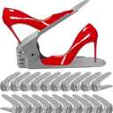 NVGSN Shoe Slots Organizer 20 Pack - Shoe Stackers for a Pair of Shoes, Shoe Storage Shoe Space Savers 50%, 4 Levels Adjustable Thickening expandable Shoe Rack Holders Shoe Organizer for Closet, Grey