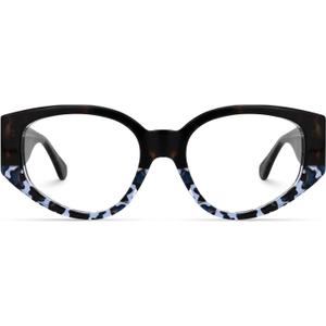 VOOGLAM Fashion Glasses for Women, Chic Middle Blue Light Blocking Glasses Geometric Anti Eyestrain Eyewear-1778Tortoise/Blue