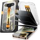 MRGLAS 4-Pack TOP 9H+ Glass for iPhone 15 Pro Privacy Screen Protector [Auto Alignment Kit] [10X Military Protection, 100% Anti Spy] UNBREAK Tempered Glass 6.1 inch Longest Durable Case-Friendly