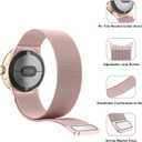 2 PACK Metal Band for Google Pixel Watch 3 41mm Bands/Google Pixel Watch 2/1 Bands Women Men, Stainless Steel Mesh Loop Adjustable Wristband Replacement Straps (Colorful/Rose Pink)