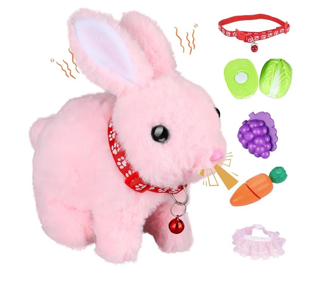 Jimate Bunny Toys for Kids Aged 3-7, Hopping Bunny Toy with Realistic Jumping, Wiggling Ears, and Sound Effects, Ideal Rabbit Toys for Girls and Boys for Birthdays, Easter, Missing detail