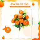 Daifunli 4 Pack 16 Inch Artificial Orange Branches with 12 Fruit Realistic Fake Orange Bouquet with Leaves Faux Fruit Flowers Table Centerpiece for Vase Home Party Wedding Decoration