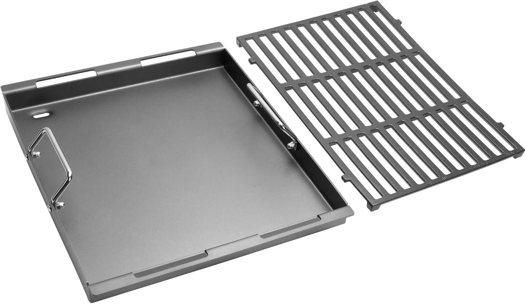 Cooking Griddle Inserts & Grate for Weber Genesis II 300 Series Grill, Flat Top Grill Griddle for Weber Genesis II E-310/315/325/330/335 S-310/335 and More, Replace for 6788 Full-Size Griddle