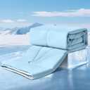 Elegear Cooling Comforter Queen Absorbs Body Heat to Keep Cool, Cooling Blanket for Hot Sleepers Japanese Arc-Chill 3.0 Cool Tech Fabric Summer Comforter Hypo-Allergenic Cooling Quilt - Blue/Gray (Queen 79'' x 86'')