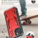 SOiOS for iPhone 13/14/15 Phone Case: for iPhone 16e Protective Cover with Built-in Kickstand | Heavy Duty Military Grade Hard Protection Shock Proof | Durable Dual-Layer Design Red