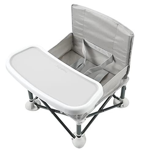 PandaEar Portable Travel Booster Seat with Tray| Folding Baby Seat Booster High Chair for Dining Table| Compact Camping Chair for Lawn, Beach Indoor/Outdoor Use| Toddlers, Kids