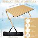 Wesiti 2 Pcs Low Picnic Table Foldable Lightweight Picnic Table Set with 34" x 23" Extra Large Outdoor Camping Blanket Sandproof Boho Beach Woven Cotton Yarn Blanket for Camping Beach Patio