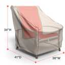 Budge English Garden Patio Chair Cover 2-Pack, Waterproof & UV-Resistant Outdoor Furniture Cover, Fits Large Patio Chairs up to 36" W x 41" D x 34" H, Tan Tweed