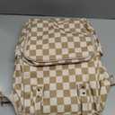 Baby Diaper Bag Backpack for Mom, Large Capacity Travel Nappy Bag for Boys & Girls with Stroller Straps (Corduroy Checkered Brown)