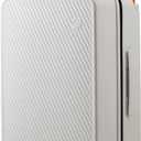 mixi Carry On Luggage Airline Approved 20'' Lightweight Luggage Wide Handle PC Hardshell Suitcases with Spinner Wheels & TSA Lock, Smoke White