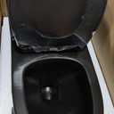 HOROW T0338WB Elongated One Piece Toilet 10" Rough-in, Matte Black Toilet with Comfortable 17.3" ADA Chair Height Seat, Powerful Dual Flush Modern Toilet for Bathroom, Standard Toilet Bowl