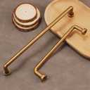 10 Pack 3 inch(76mm) Antique Brass Kitchen Cabinet Handles and Pulls - Vintage Drawer Handles - Aged Gold Bronze Finish - Cabinet Hardware