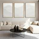 Anyzal Extra Large Framed White Textured Wall Art 24x36 Inch Neutral Abstract Modern Canvas Wall Decor Minimalist Waves Artwork for Living room Dining room Bedroom Set of 3