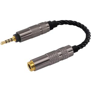 Headphone Adapter 2.5mm Male to 4.4mm Female Adapter for 4.4mm Cable Connected to Balanced 2.5mm Player Device High Stereo Audio Converter OFC Cable with Gold-Plated Plug 6 inch Length Extension Cord