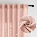 MIULEE Blush Pink Linen Curtains 96 Inches Long 2 Panels for Girls Bedroom Nursery, Soft Thick Linen Textured Window Drapes Semi Sheer Light Filtering Back Tab for Kids Living Room Light Pink Decor