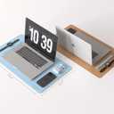 RENMTURE Dual-Sided Large Desk Pad, Faux Leather Natural Cork Mouse pad, Desk Accessories Protector, for Office and Home Work (Light Blue, 23.6" x 13.7")