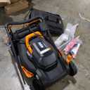 WORX 17" Cordless Lawn Mower, 2 in 1 Electric Mower Cuts Quietly, Compact & Lightweight Push Lawn Mower with 7-Position Height Adjustment for Small Yards, 2 Batteries & Charger Included, WG743