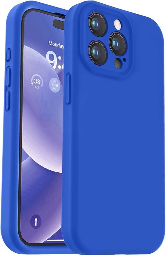Vooii Compatible with iPhone 16 Pro Max Case, Liquid Silicone Upgrade [Camera Protection] [Soft Anti-Scratch Microfiber Lining] Shockproof Phone Case for iPhone 16 Pro Max 6.9 inch - Klein Blue