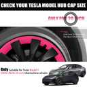 Wheel Rim Protect for Tesla Model Y 21" (2020-2024), Easy-Install Hubcaps Wheel Cover, Scratch-Resistant Car Tire Trim Rings, Stylish Design for Induction Wheels, Sakura Pink 4Pcs Model Y Accessories