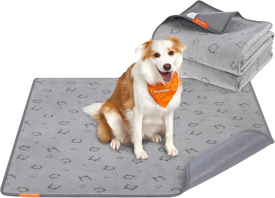 Feandrea Washable Pee Pad for Dogs, 2 Pack, Reusable, 60 x 48 Inches, XL, Waterproof Pet Training, Leakproof, Non-Slip, Super Absorbent, for Dogs, Cats, Rabbits, Dove Gray UPTD004G01