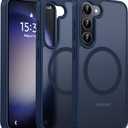 Oterkin Magnetic for Samsung Galaxy S23 Case Matte, S23 Phone Case Compatible with MagSafe Frosted Translucent Shockproof Anti-Scratch Slim Fit Case Military Grade Protection (Dark Blue)