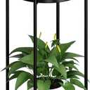 OVICAR Plant Stand Indoor Outdoor - Flower Pot Holder Metal Plant Rack Organizer , 2 Tiers Tall Planter Display Storage Shelf For Home Garden Patio Bathroom Office Living Room Balcony Corner(Black)