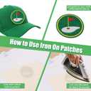75 Pcs DIY Golf Hat Kit with Letters Numbers & Golf Patches, Green Trucker Caddy Ball Cap, Custom Adjustable Baseball Cap Personalized Golf Accessories for Men Women (Green)