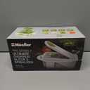 Mueller Pro-Series All-in-One, 12 Blade Mandoline Slicer for Kitchen, Food Chopper, Vegetable Slicer and Spiralizer, Cutter, Dicer, Grater, Kitchen Gadgets Sets with Container, White Sand/Pastel Green