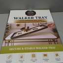 Walker Tray for Folding Walker with Cup Holders, Non-Slip Mat & Bag - Adjustable Universal Plastic Food Table for Seniors - Detachable Guardian Accessories - Removable Walker Trays for rolling walker