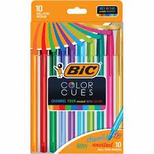 BiC Cristal Color Cues Ballpoint Pen - Assorted, 10 count 2 Pack