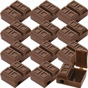 Chocolate BAR Pencil Sharpener W/Eraser - Stationery - 12 Pieces