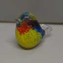 QFkris 3.5" Blown Glass Bird Figurine Handmade Art Glass Bird Crystal Paper Weight Christmas Birthday Gift Home Table Ornament Decor (N004)