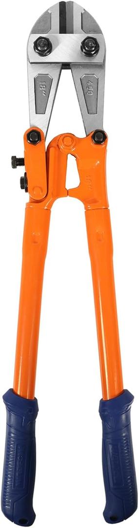 WADFOW Heavy-Duty Medium Size Bolt Cutter 18" for Cutting Fence, Steel Wire, Chain, Screws, Rivet, and Medium Padlock, with Soft Grip Rubber Ergonomic Handle Cutters