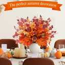 6 Pcs Pcs 20 Inch Fall Decorations Artificial Fall Flower Decor Maple Leaf Pumpkin Autumn Floral Picks Berry Stems Fake Flower Centerpieces for Table Thanksgiving Home Decor (Pumpkin)