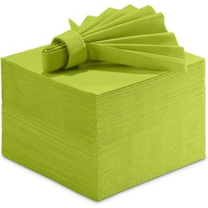 Linen-Feel Colored Paper Napkins - Decortive Cloth-Like KIWI Luncheon Napkins - Soft And Absorbent. For Kitchen, Party, Wedding, Dinner Or Any Occasion. (Pack of 50)